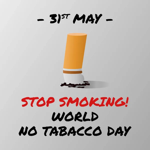 Världen Ingen Tobaksdag Maj Rökning Förbjuden Med Begreppet Släckta Cigaretter — Stock vektor
