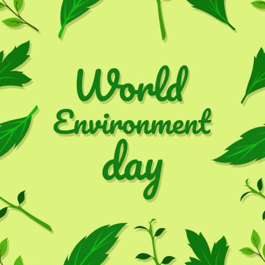 Dünya Çevre Günü temasının vektör illüstrasyonu. Kampanya yapmak ve dünya çevre günlerini kutlamak için harika..