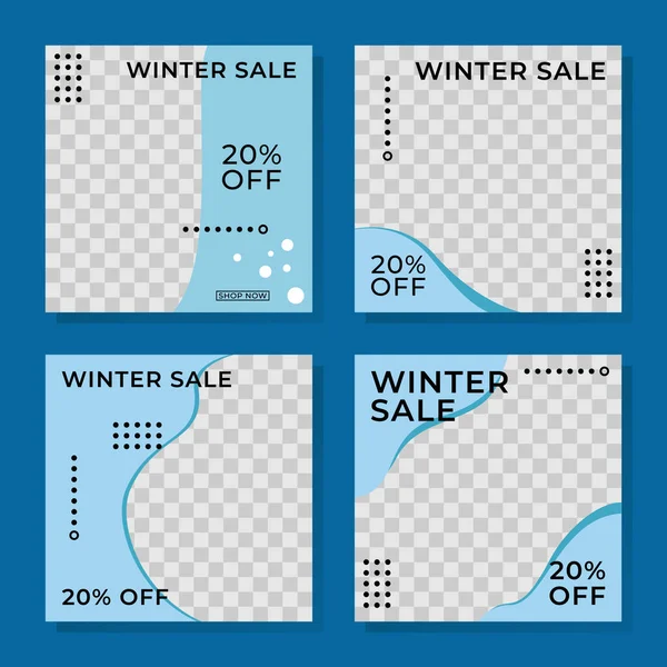 Simple Social Media Post Template Banner Winter Sale Edition Good — Stock Vector