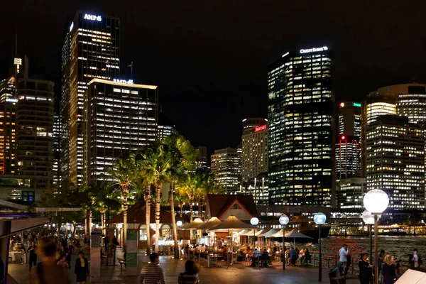 Sydney Nsw Australia May 2016 Circular Quay Illuminated Cbd Promenade — Stock Photo, Image