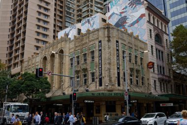 Sydney, NSW, Avustralya-3 Mayıs 2016: Tarihi ve modern mimarinin karışımı.