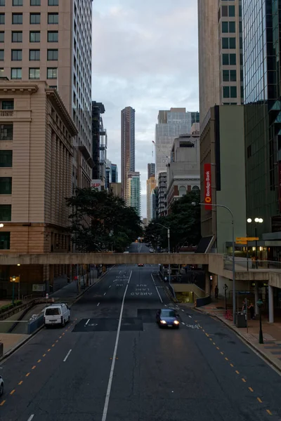 Brisbane Qld Australia Aprile 2016 Veduta Adelaide Street Tramonto — Foto Stock