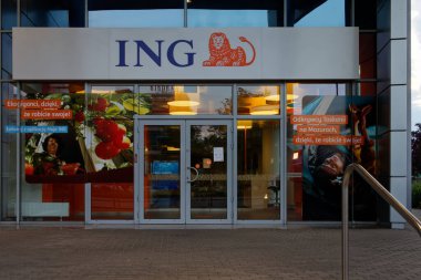 Katowice, Slaskie / Polonya-15 / 07 / 2020: ING Bank 'ın yerel karargahı.