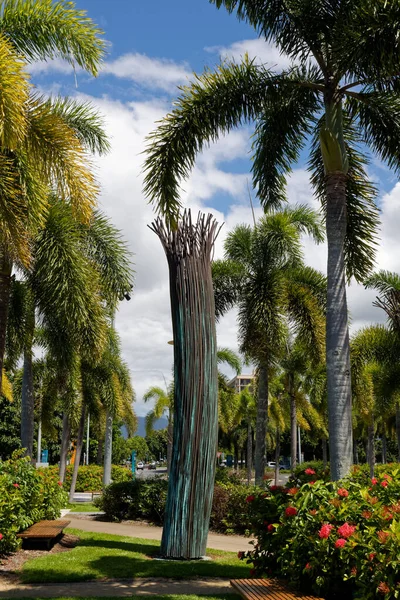 Cairns Qld Austrália 2016 Calçadão Cairns Esplanade Longo Costa Mar — Fotografia de Stock