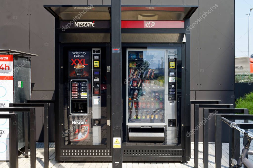 Vending machines by Nescafe and KitKat