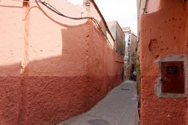 Marakeş, Fas - 14 Mayıs 2013: Marakeş Medine 'nin mimari detayları.