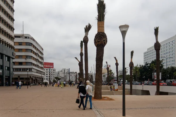 Plaza Las Naciones Unidas Centro Casablanca Ciudad Más Grande Capital —  Fotos de Stock