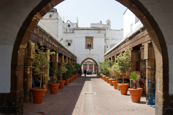 Zpět Uličky New Medina Casablanca Největší Město Obchodní Kapitál Maroka — Stock fotografie