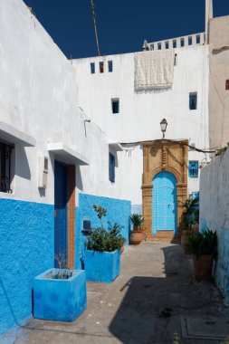 Rabat, Fas - 13 / 06 / 2014: Udayas 'lı Kasbah - Rabat' ta popüler bir turizm beldesi.