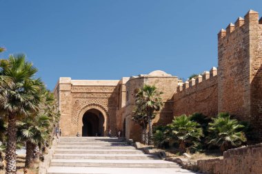 Rabat, Fas - 13 / 06 / 2014: Udayas 'lı Kasbah - Rabat' ta popüler bir turizm beldesi.