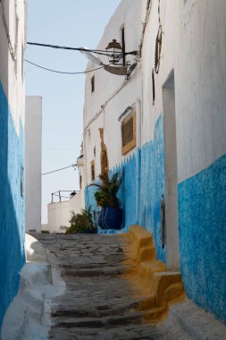 Rabat, Fas - 13 / 06 / 2014: Udayas 'lı Kasbah - Rabat' ta popüler bir turizm beldesi.