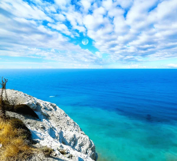 Paisaje Vista Sobre Famosa Bahía Azul Cerca Del Lugar Nacimiento — Foto de Stock