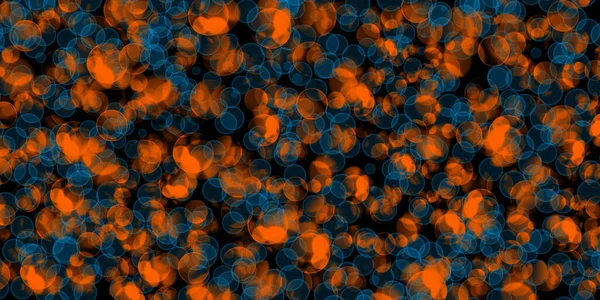 Fundo Abstrato Laranja Círculos Azuis Bokeh Ilumina — Fotografia de Stock