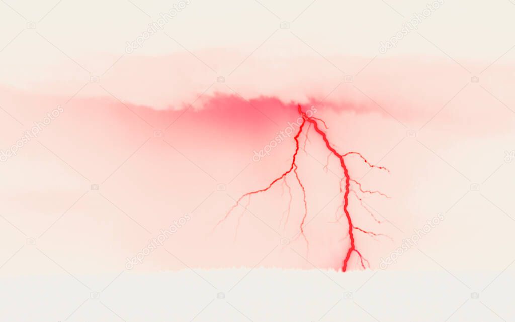 lightning strikes during a strong thunderstorm in japanese style