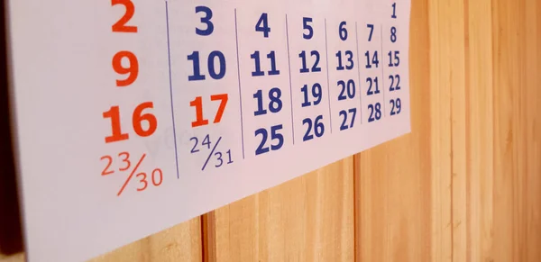 Calendario Cui Vedi Numeri Con Spazio Testo — Foto Stock