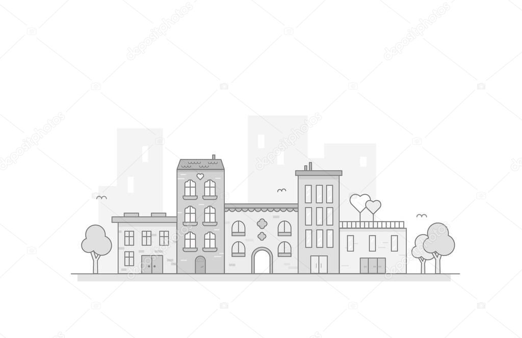 city view vector