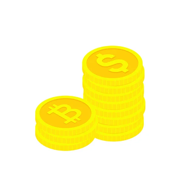 Bitcoin en dollar — Stockvector