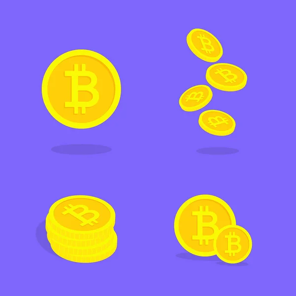 Bitcoin pictogrammen ingesteld — Stockvector