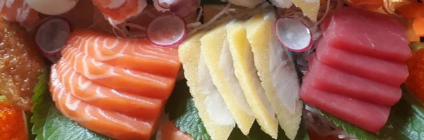 Sushi Sashimi Salmón Arroz Comida Japonesa — Foto de Stock