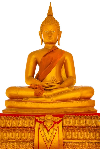 Statue Buddha Isolated White Background — Stock Photo, Image