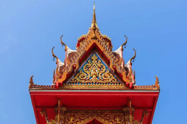 Wat Thai Buddhistisches Tempeldach Detail Chonburi Thailand — Stockfoto