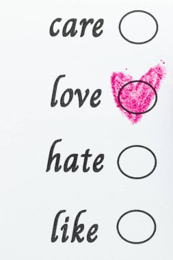 Aşk boşluk daire, closeup seçin 