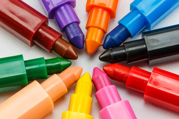 Colourful Crayons White Background — Stock Photo, Image