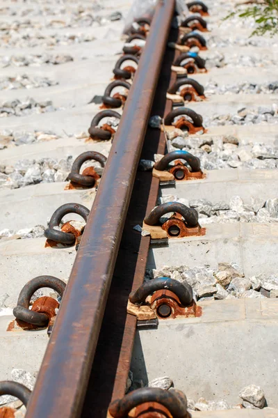 Teil der Stahlbahn — Stockfoto