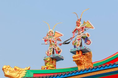 Tapınağın çatısında Çin sıvası