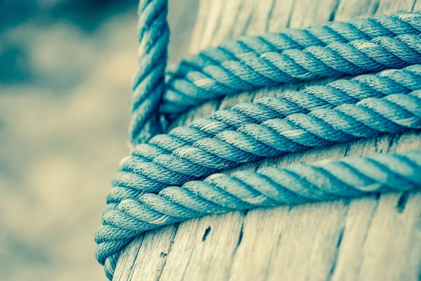 Pole Rope Tied Vintage Style — Stock Photo, Image