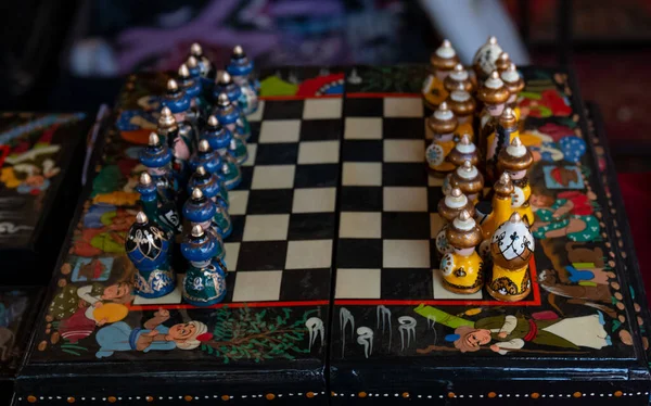 Surajkund Craft Fair Folk Art African Souvenir Chess — Stock Photo, Image