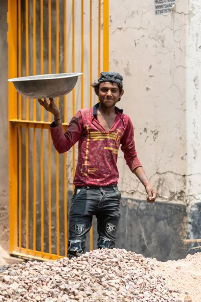 Ghaziabad Uttar Pradesh India June 2020 Young Indian Male Labor — Stock Photo, Image