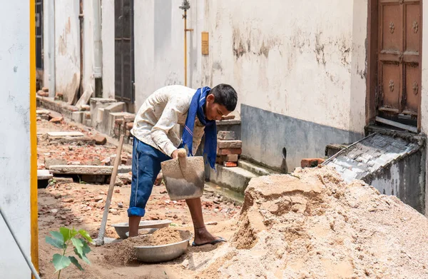 Ghaziabad Uttar Pradesh India June 2020 Young Indian Male Labor — Stock Photo, Image