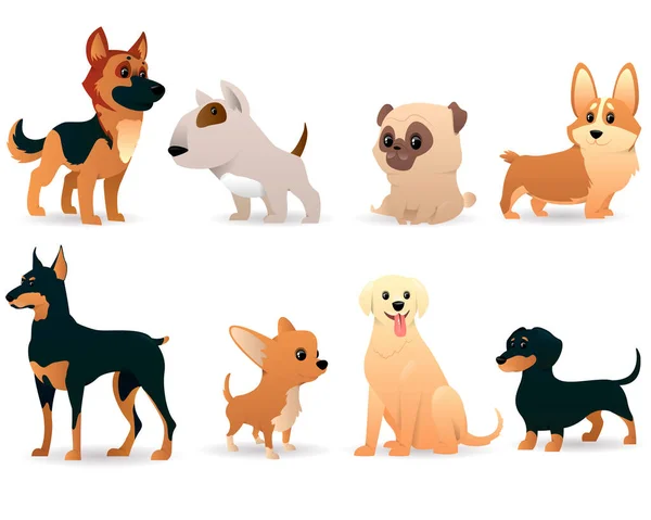 Perros animales carácter — Vector de stock