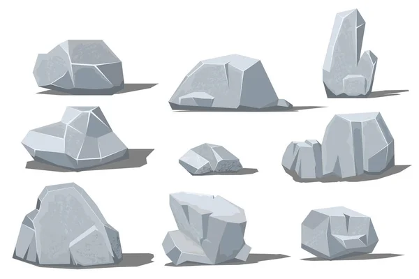 Grand et petit rocher avec ombre — Image vectorielle