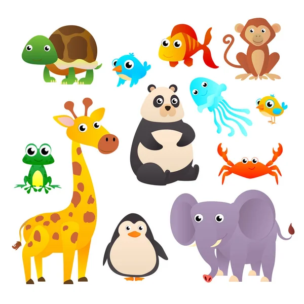 Collection wild animals. — Stock Vector