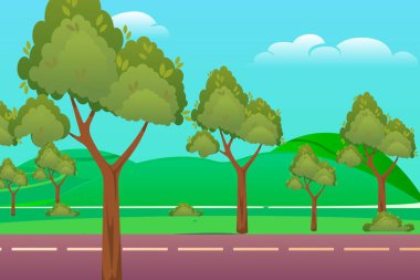 Asfalt yolu olan manzara manzarası 