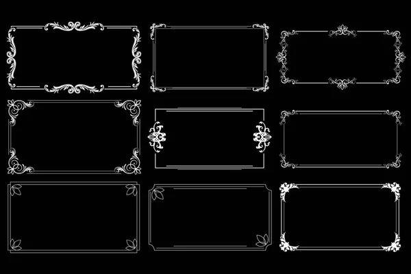 Molduras decorativas e elementos de rolagem — Vetor de Stock