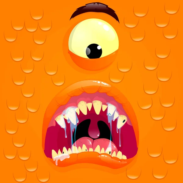 Vector oranje monster avatar — Stockvector