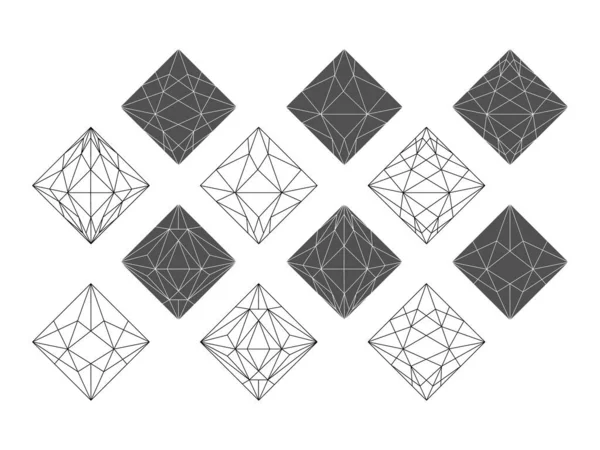 Collection de bijoux et diamants. — Image vectorielle