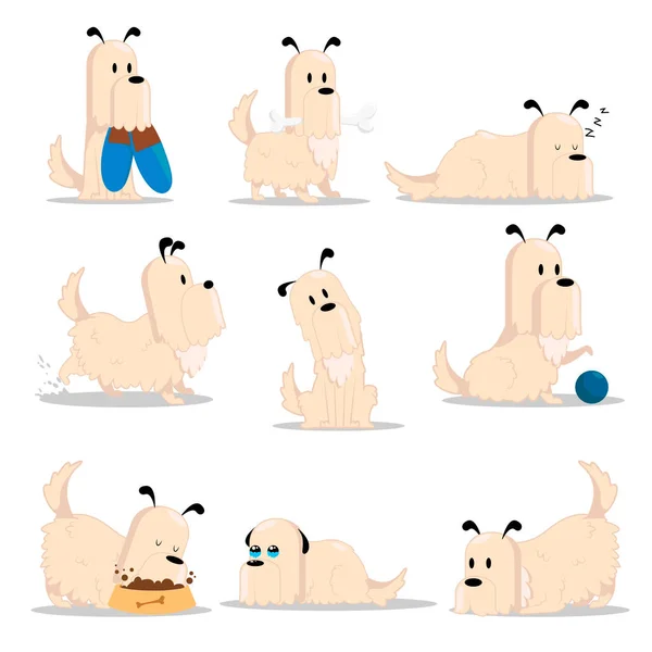 Funny puppy collection. Cartoon dogs — Stock Vector