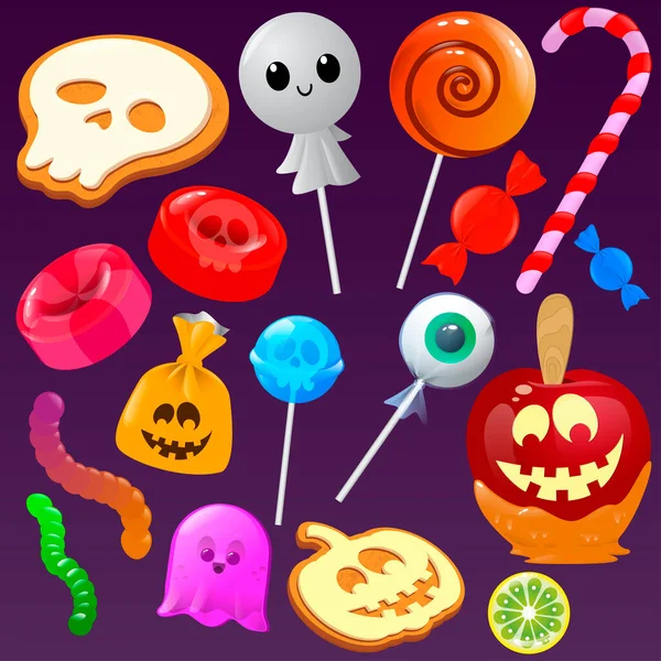 Dulces dulces de Halloween — Archivo Imágenes Vectoriales