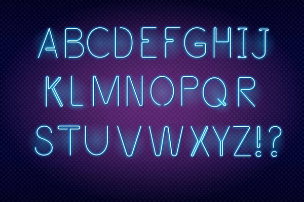 Neonlicht 3D-Alphabet — Stockvektor