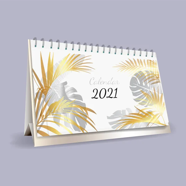 Calendario 2021 plantilla diseño vector — Vector de stock