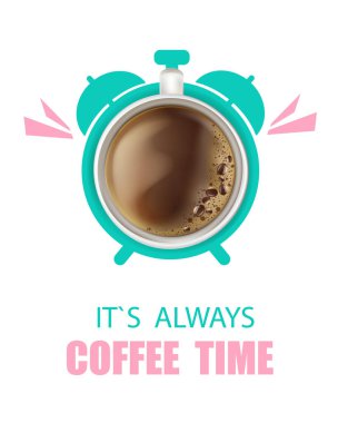 Gerçekçi bir kahve fincanı saati.