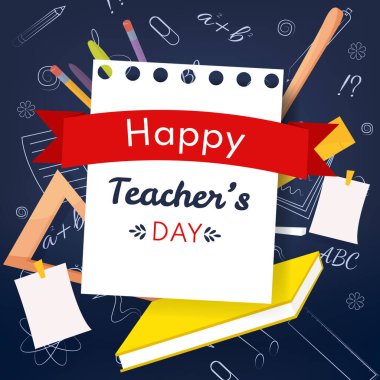 Öğretmenler günü ve şablonun yanında