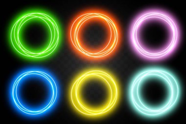 Tasarım için soyut neon halkalar
