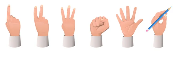 Insamling av handgester. Olika gester — Stock vektor