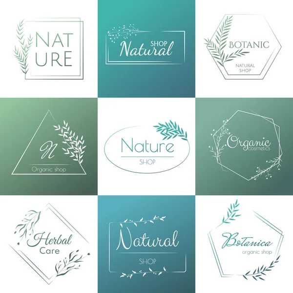 stock vector Set of elegant and luxury organic template