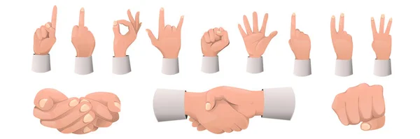 Рука жест мультиплікаційний набір. Різні жести — стоковий вектор